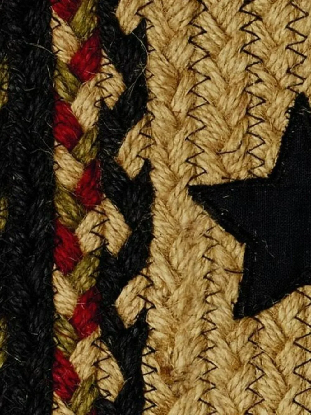 Country new Braided Jute Star Rug 20 in x 30 in